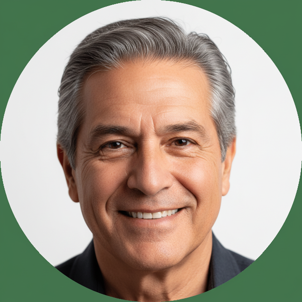 Smiling Hispanic man cruiser