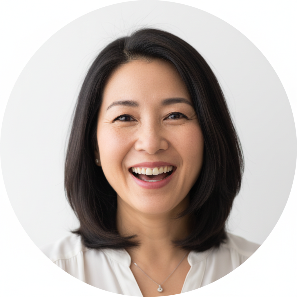 Smiling Asian woman cruiser